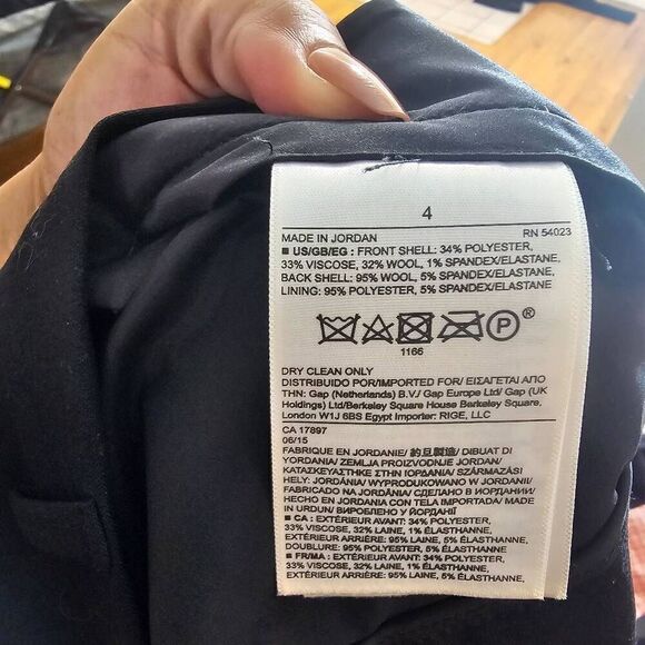 Banana Republic Flannel Gaucho Pant Size 4 Wide-Leg Trousers Wool pants $89 - Picture 12 of 12